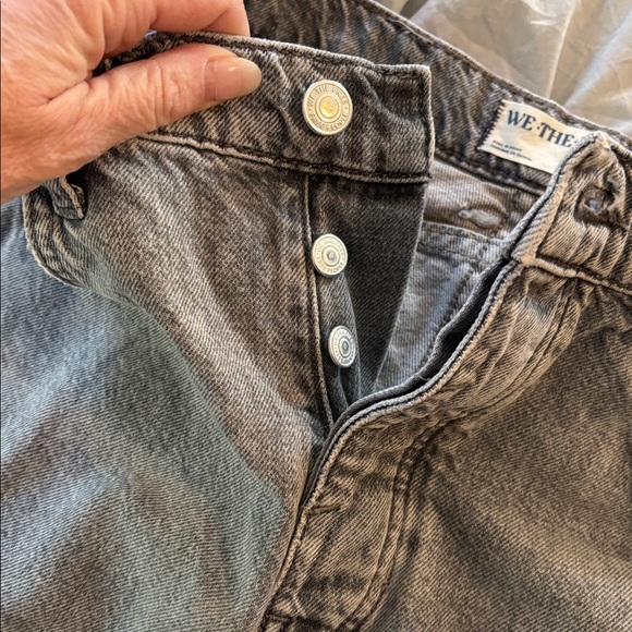 Free People jeans We The Free Good Luck Mid-Rise Barrel -light grey wash. Sz 29 - Picture 5 of 10